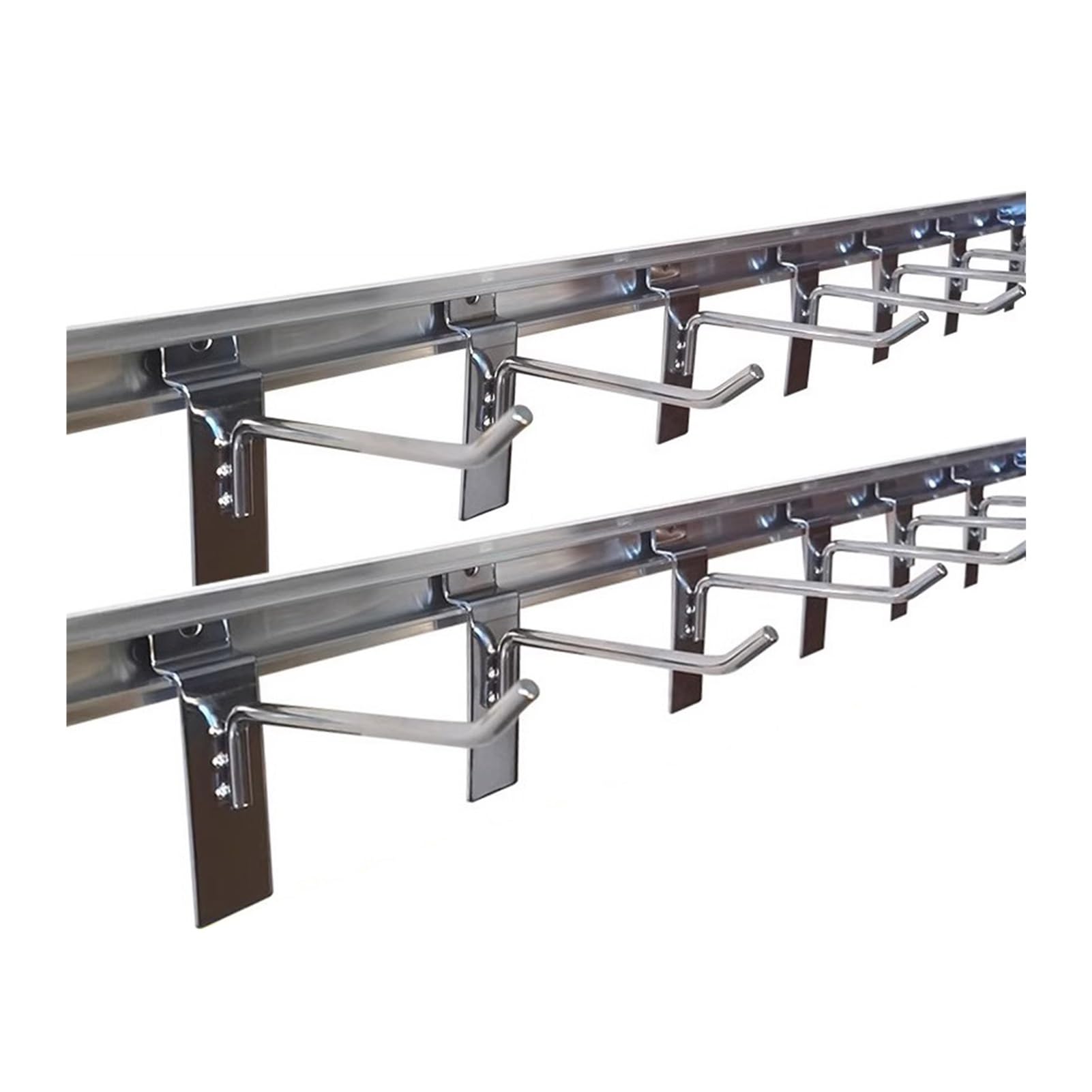 Slatwall Paneele, Garagenheber mit 30 Haken, Einzelhandel, Werkstatt, Küche, Aufbewahrungsregal für Werkzeuge, Slatwall-Wandverkleidung, 130 cm Länge, 2 Stück
