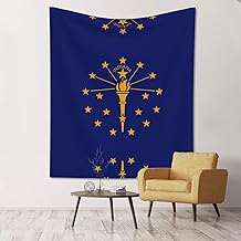 Indiana State Flag Printed decorative wall hanging 60x51 inches - suitable for camping party home decoration