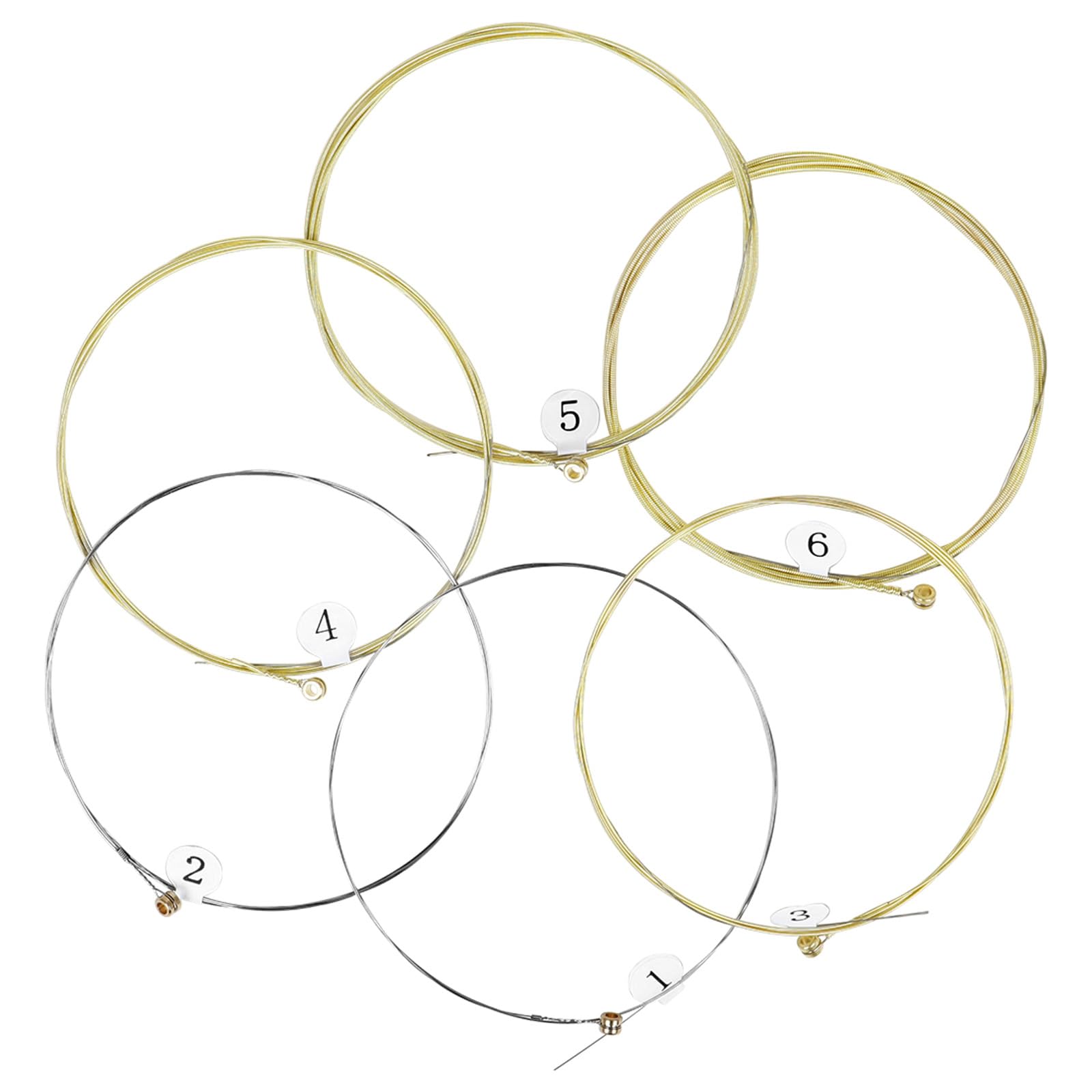 QWQJ 6Pcs Folk Guitar Steel Cores String 6-string Acoustic Guitar Strings Replacement for Beginners Performers Enduring