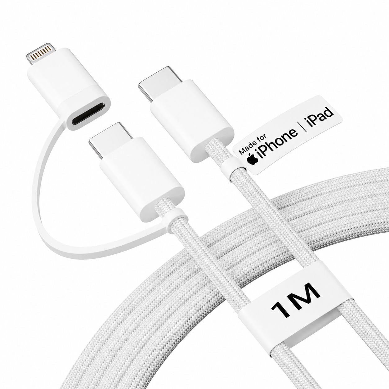 Ofuca 2-in-1 C to Lightning & USB-C Cable, MFi Certified Fast Charging Compatible with iPhone & USB-C Devices by HOMEMO-image-45