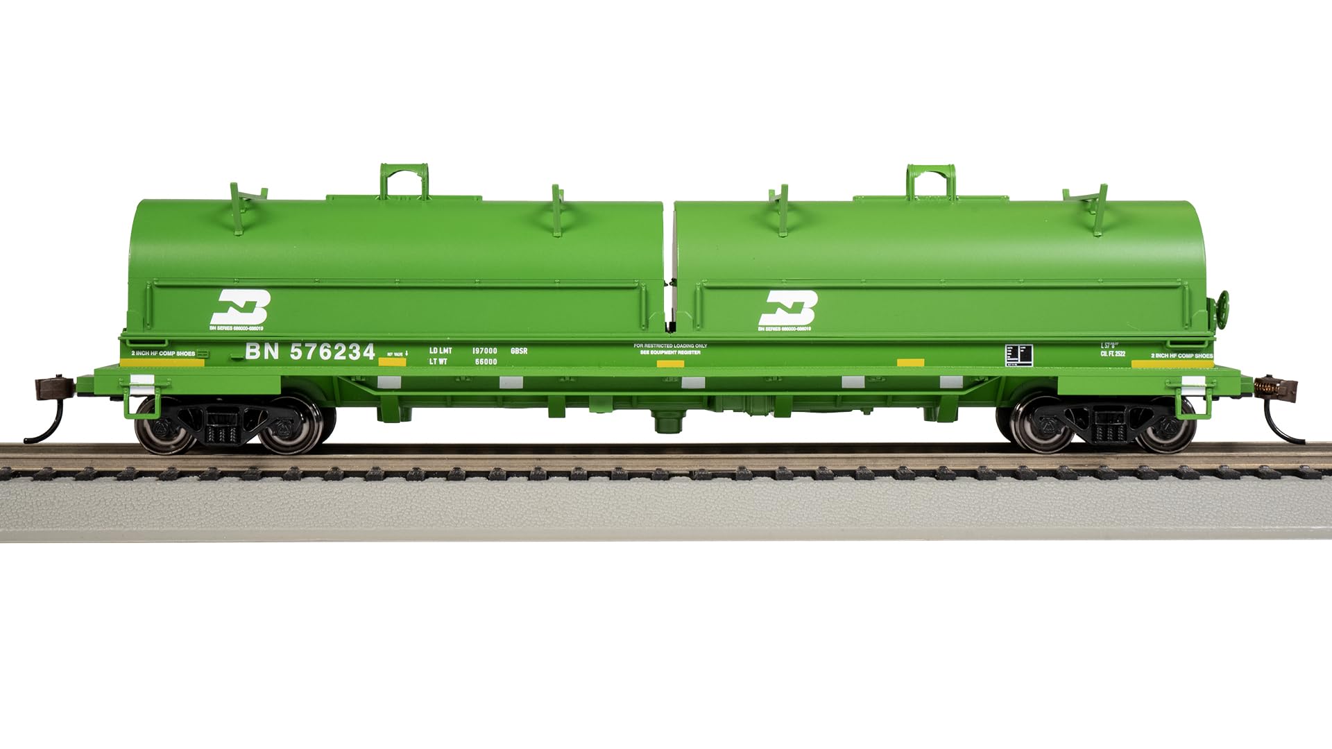 Bachmann Trains - 55' Steel CAR with Coil Load and Rounded Hood - Burlington Northern #576234 - Ho Scale
