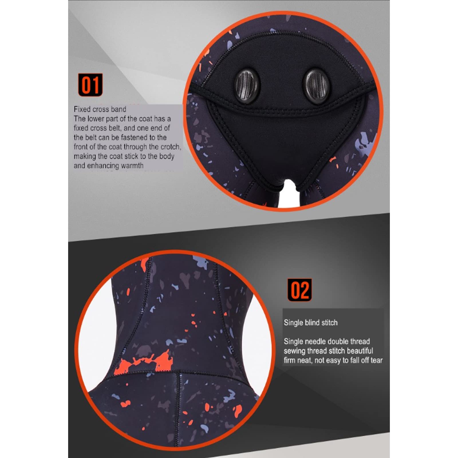 Muta per Uomo Mute Subacquee in Neoprene da 5 Mm Costumi da Bagno Elasticizzati Termici Protezione UV per Lo Snorkeling, Le Immersioni Subacquee, Il Nuoto, Il Surf,XXL