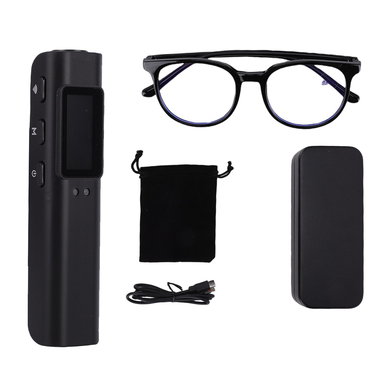 Przenośne Okulary do Aparatu, Okulary do Nagrywania Wideo 2,7 K HD 12 MP z Obiektywem Szerokokątnym 110 Stopni i inteligentną redukcją Szumów, do Jazdy na Rowerze Sportowym Vlog (Bez karty