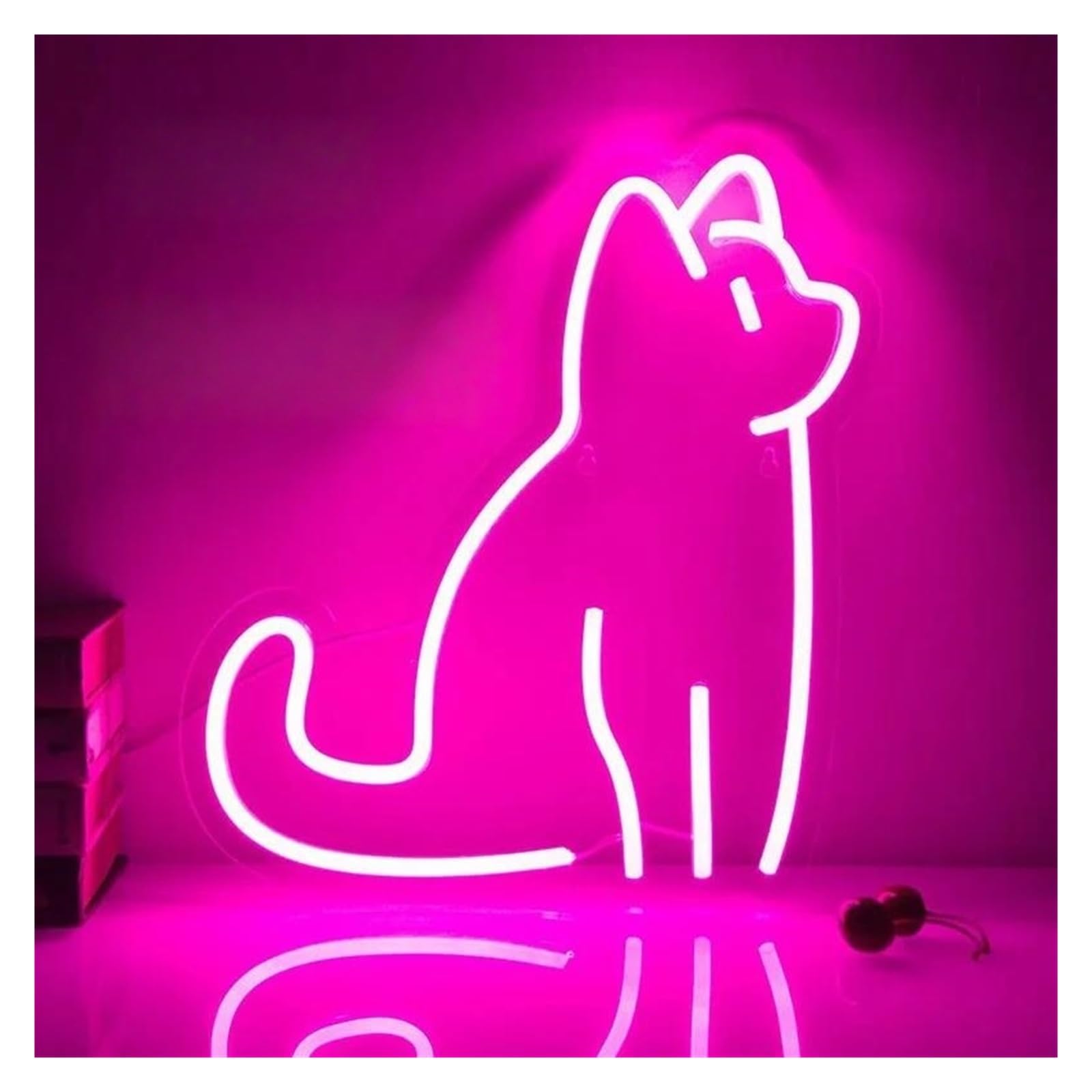 Shouxi B Sign Lamp Cat Neon Sign Animal Neon Lights Decoration Lamp Us Plug Pet Shop Room Wall Hanging 32Cmx35cm(B)