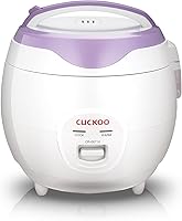 CUCKOO CR-0671V 6-Cup Rice Cooker - Non-Stick Pot, Auto Keep Warm, 12-Cup Cooked, Versatile for Rice & Soups, White/Purple