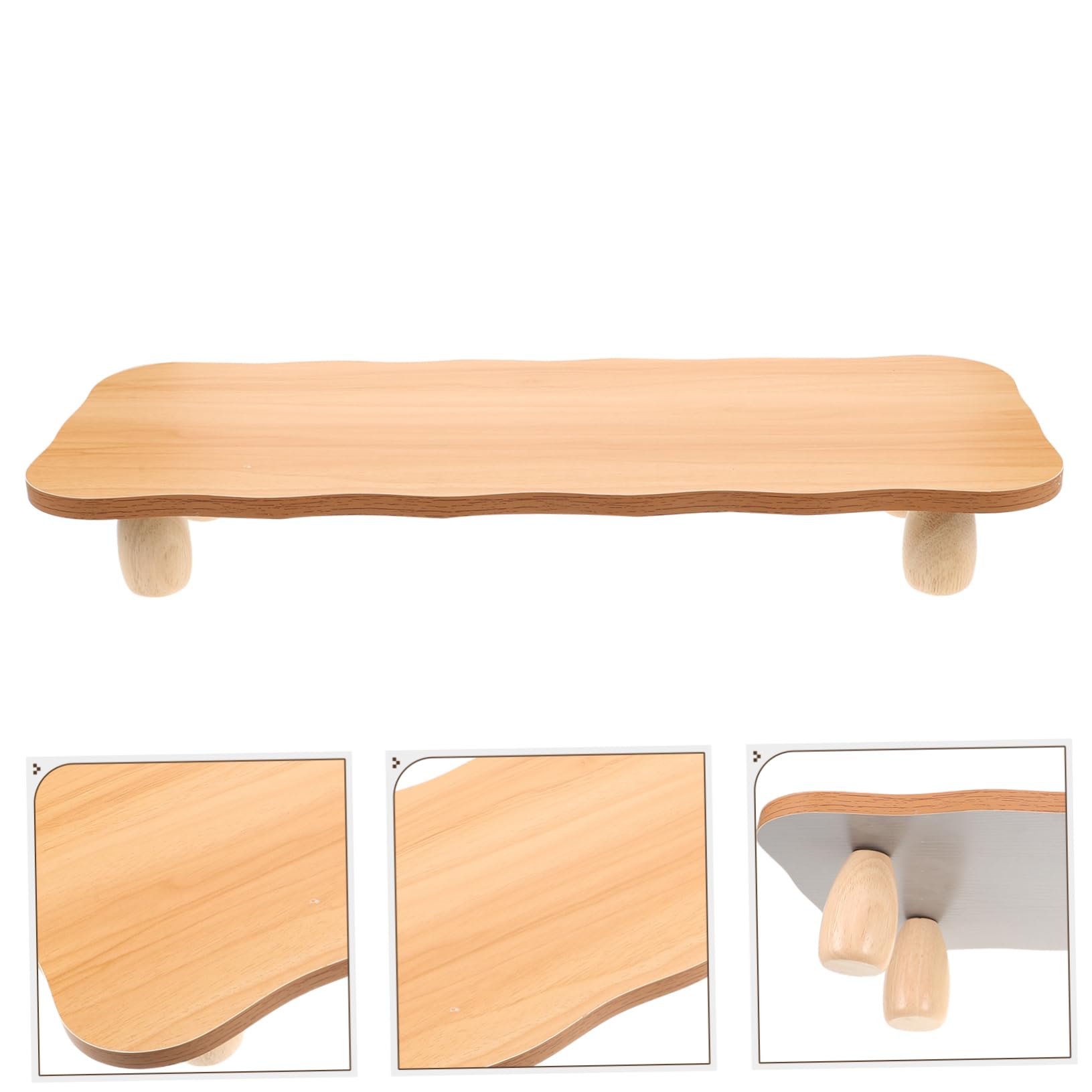 UKCOCO Supporto per Monitor da Ufficio in Legno Mensola Rialzata | Organizzatore Multifunzionale per Accessori, Stile Minimal Moderno, Finitura Elegante per Postazione Office