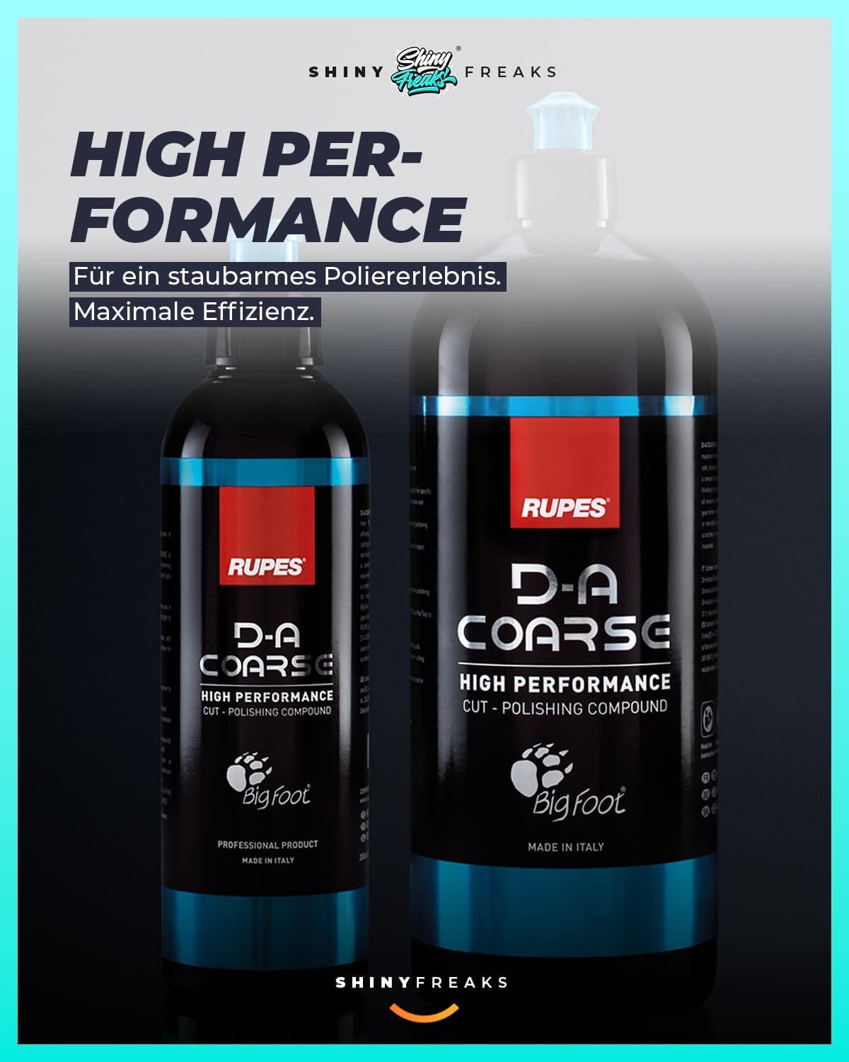 Rupes D-A Coarse Schleifpaste (1L) Autopolitur Set - Schleifpolitur für starke Defektkorrekturen am Autolack - Für Exzenter oder Rotation - Auto polieren, Politur, Heavy Cut | 6-teilig