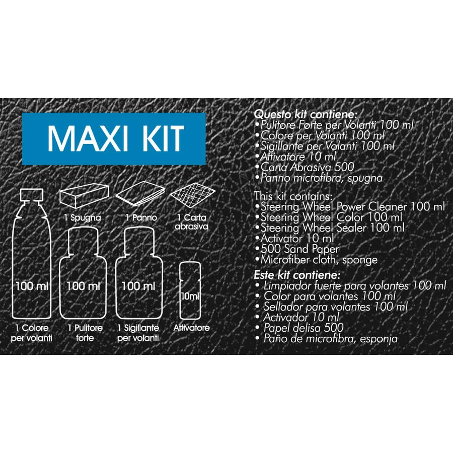 SARMAN Kit Rinnova volanti in pelle | colore nero | universale | Elimina Usura | Protezione Lunga Durata