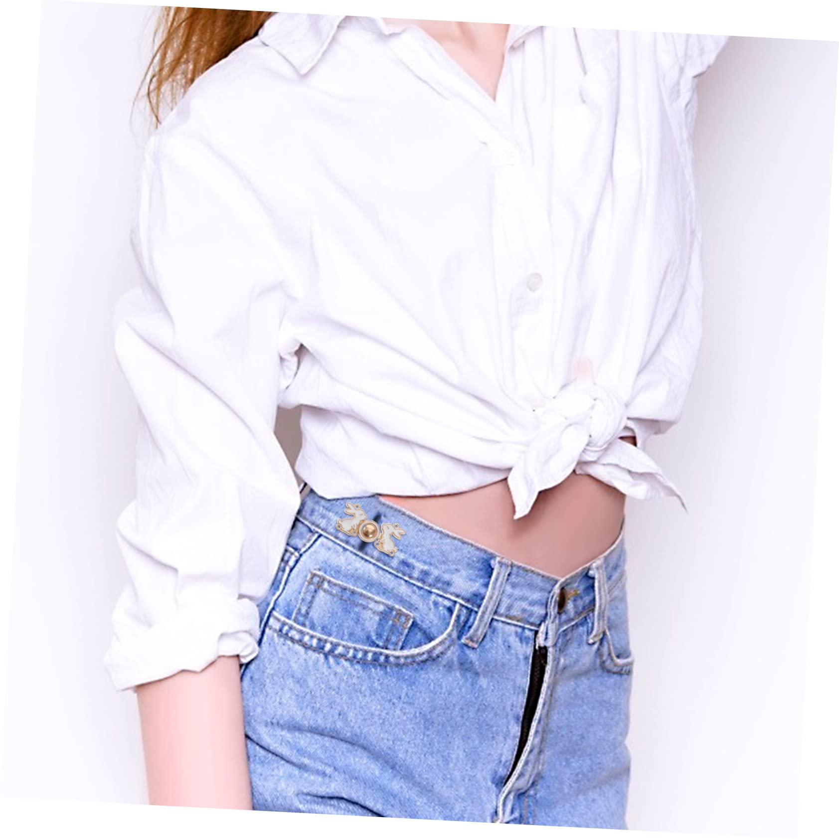 16 Pezzi Bottoni Jeans Regolabili Fibbie in Vita Regolabili a Forma di