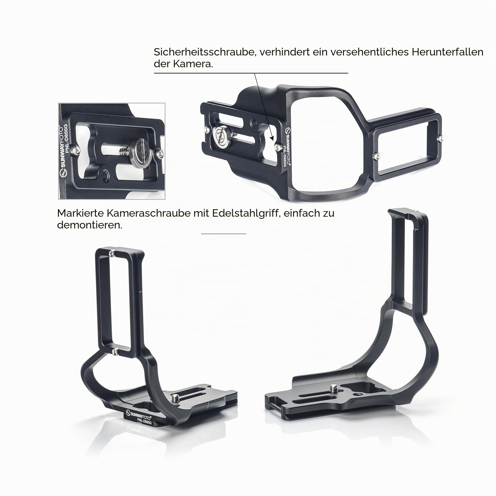 SUNWAYFOTO PNL-D850G L-Bracket für Nikon D850 + Grip