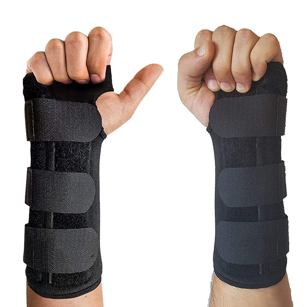 Muñequera Férula de soporte transpirable Paquete de 2 Sueño nocturno Correa de compresión para la muñeca Brazalete de mano ajustable para el túnel carpiano Artritis Tendinitis Esguinces Se adapta a la