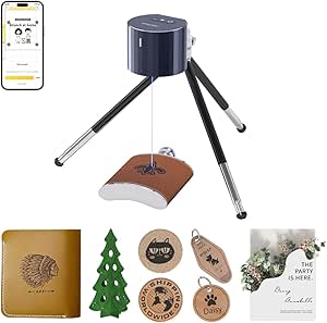 LaserPecker LP1 Pro Laser Engraver – 190g Mini Portable DIY Machine for Wood &amp; Leather, 1K Resolution, 10,000+ Hour Lifespan, USB-Powered via Computer or Power Bank, Safety Glasses Included