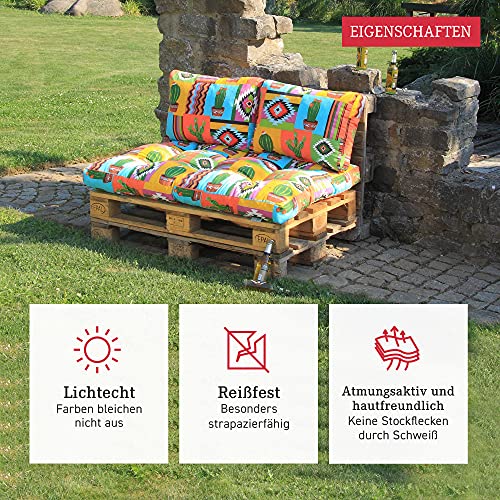 Beo Palettenkissen Set für Palettenmöbel | Made in EU | UV-beständige, atmungsaktive Lounge Kissen | 1x Palettenkissen… – Bild 3
