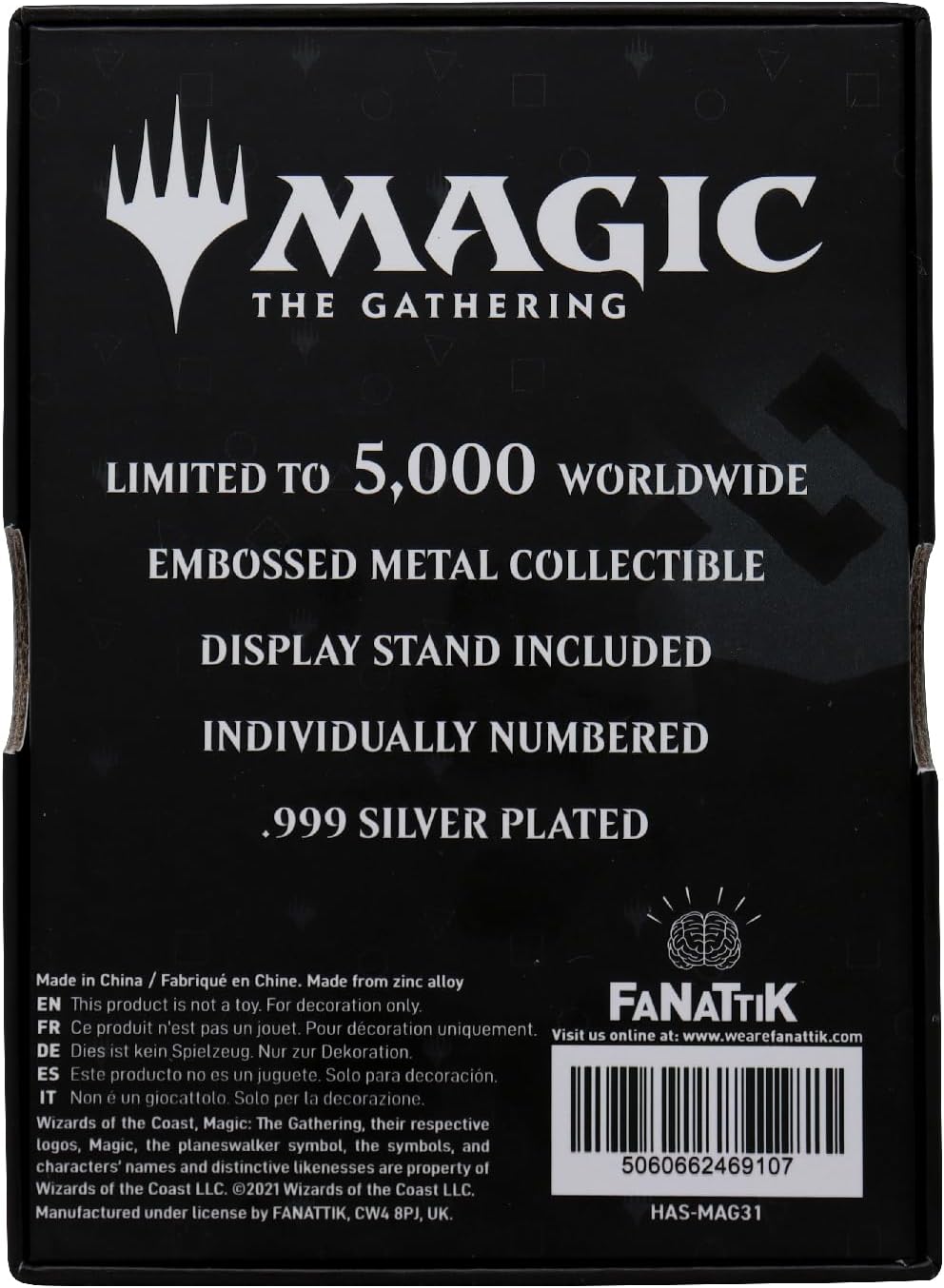 Magic The Gathering Limited Edition Silver Plated Garruk Wildspeaker Metal Card