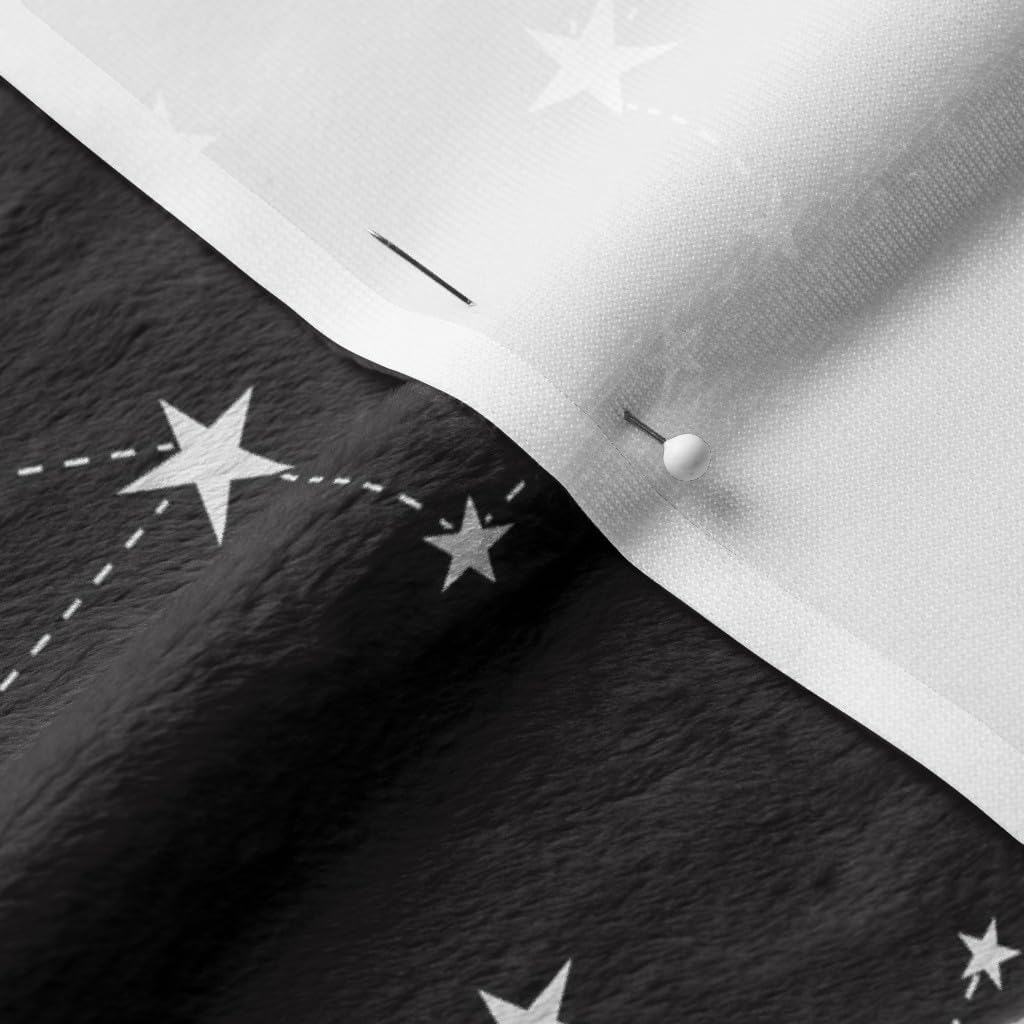 Spoonflower Fabric - Stars Zodiac Constellations Black Constellation Astrology White Sky Printed on Minky Fabric by The Yard - Sewing Baby Blankets Quilt Backing Plush