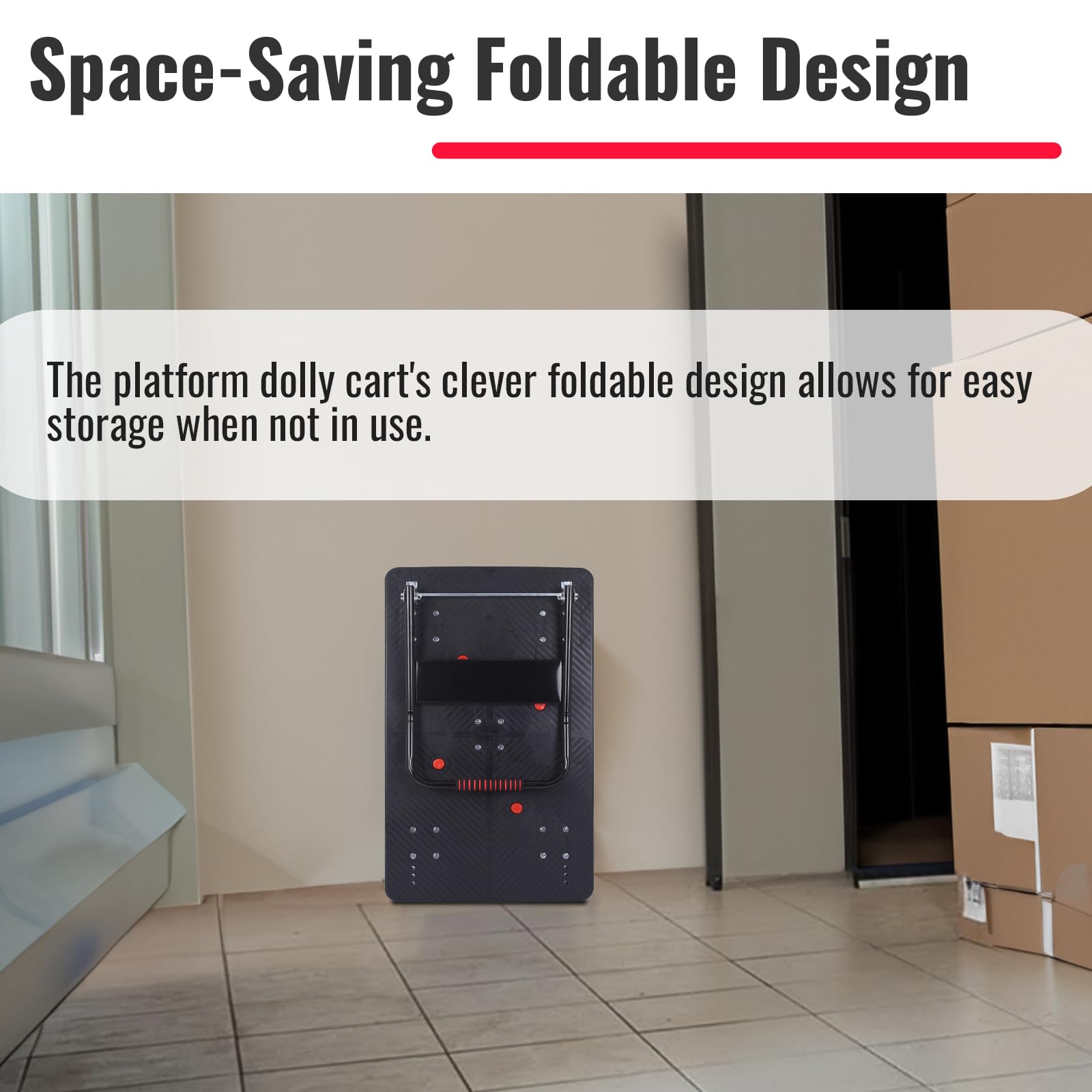 Foldable Platform Truck Dolly - 1320lbs Heavy Duty -3