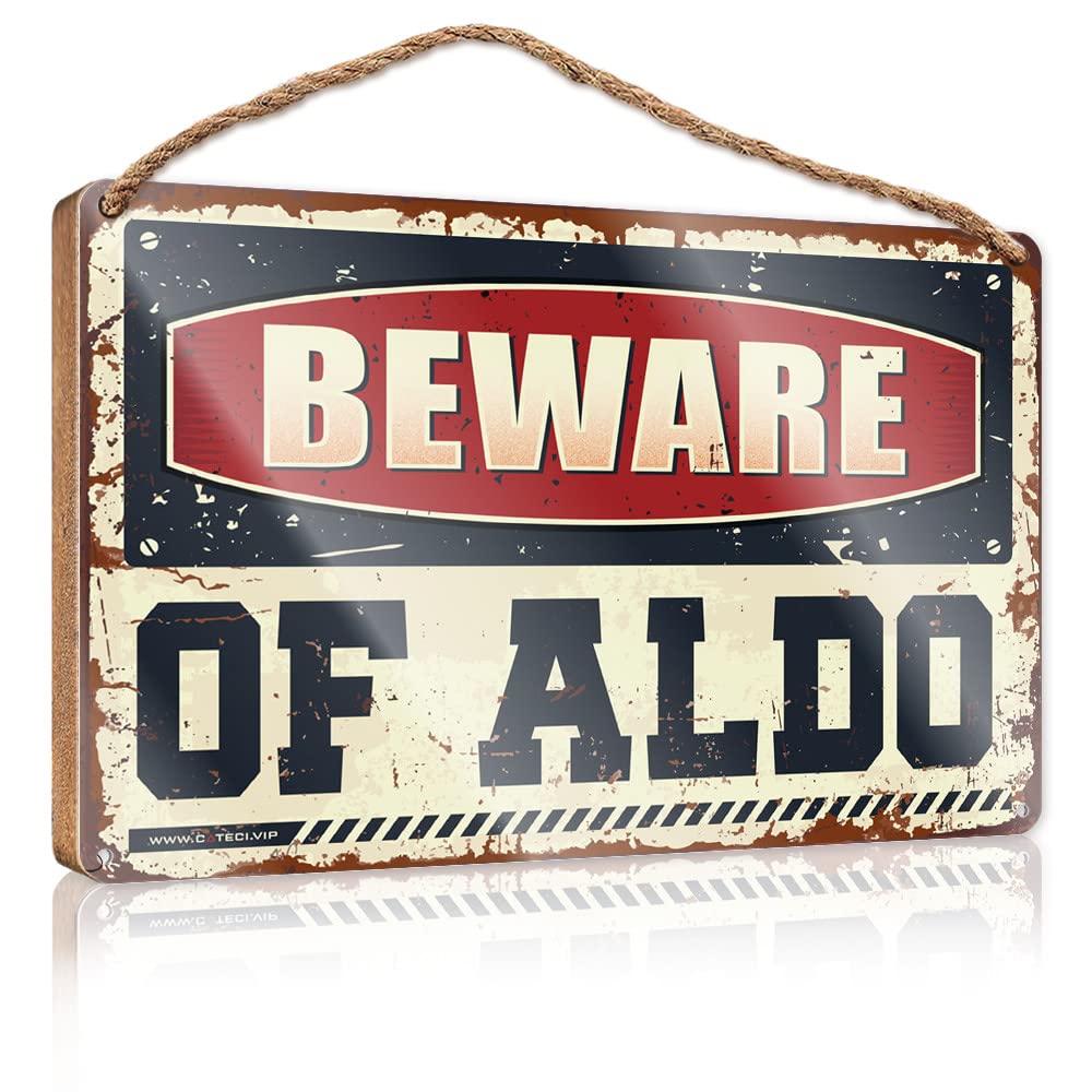 FZFN Funny Porch Decor Beware Of Aldo Wooden Sign Home Sweet Home Sign Kitchen Wall Art(15X28CM)