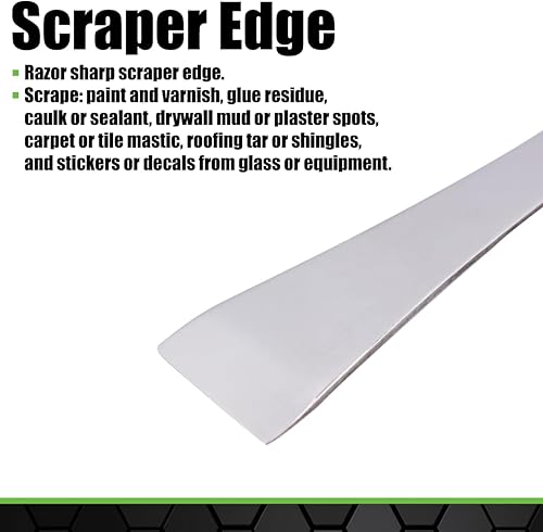 Miniatura 4 de GRIP - Barra de palanca de acero inoxidable de 9 pulgadas y extractor de clavos, jalar, palanca, raspado, elimina el moldeado alrededor de puertas,