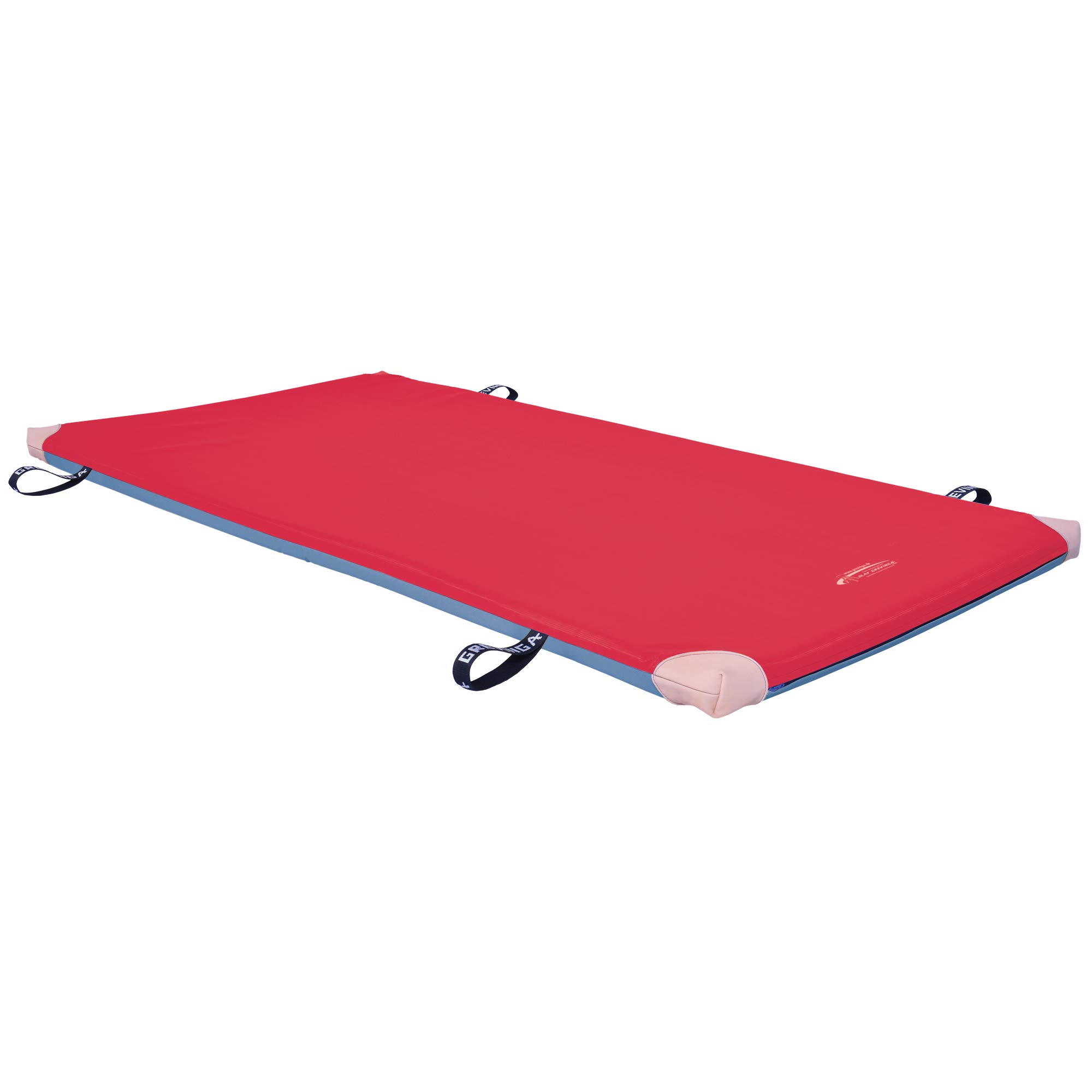 Grevinga Fun - RG 35 Soft Tappetino morbido da ginnastica, con angoli in pelle e impugnatura per il trasporto, blu-rosso, 200 x 100 x 6 cm