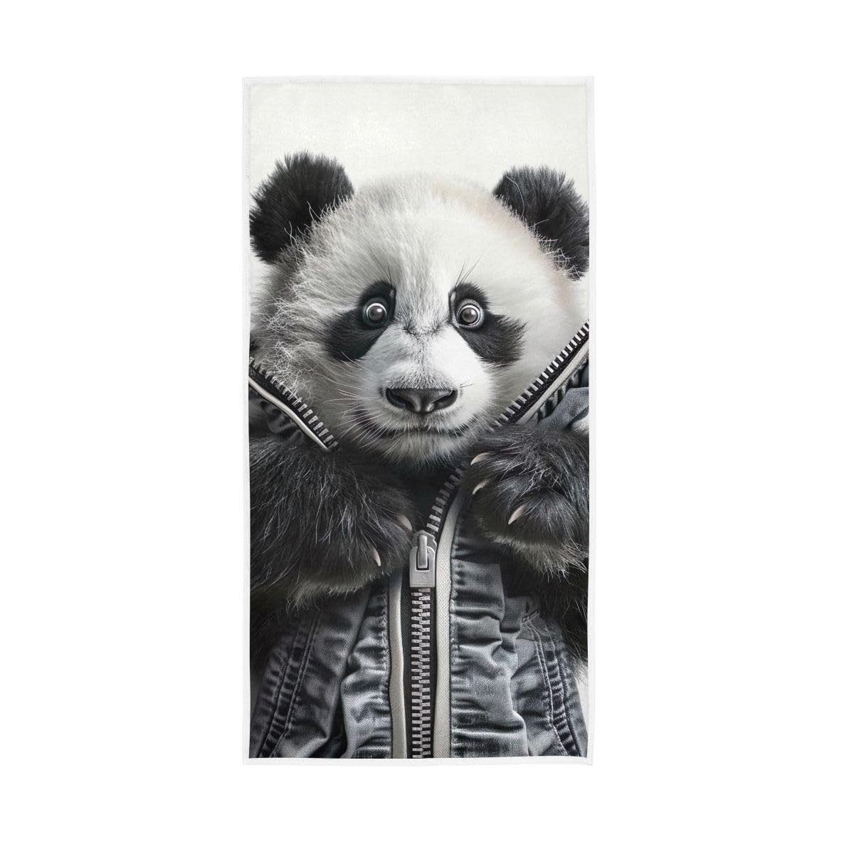 HUYGD Cute Panda with Coat Decorative Hand Towels for Bathroom, Hand Towel for Bathroom, Travel, Camp, Hotel, Spa 15 x 30 Inches