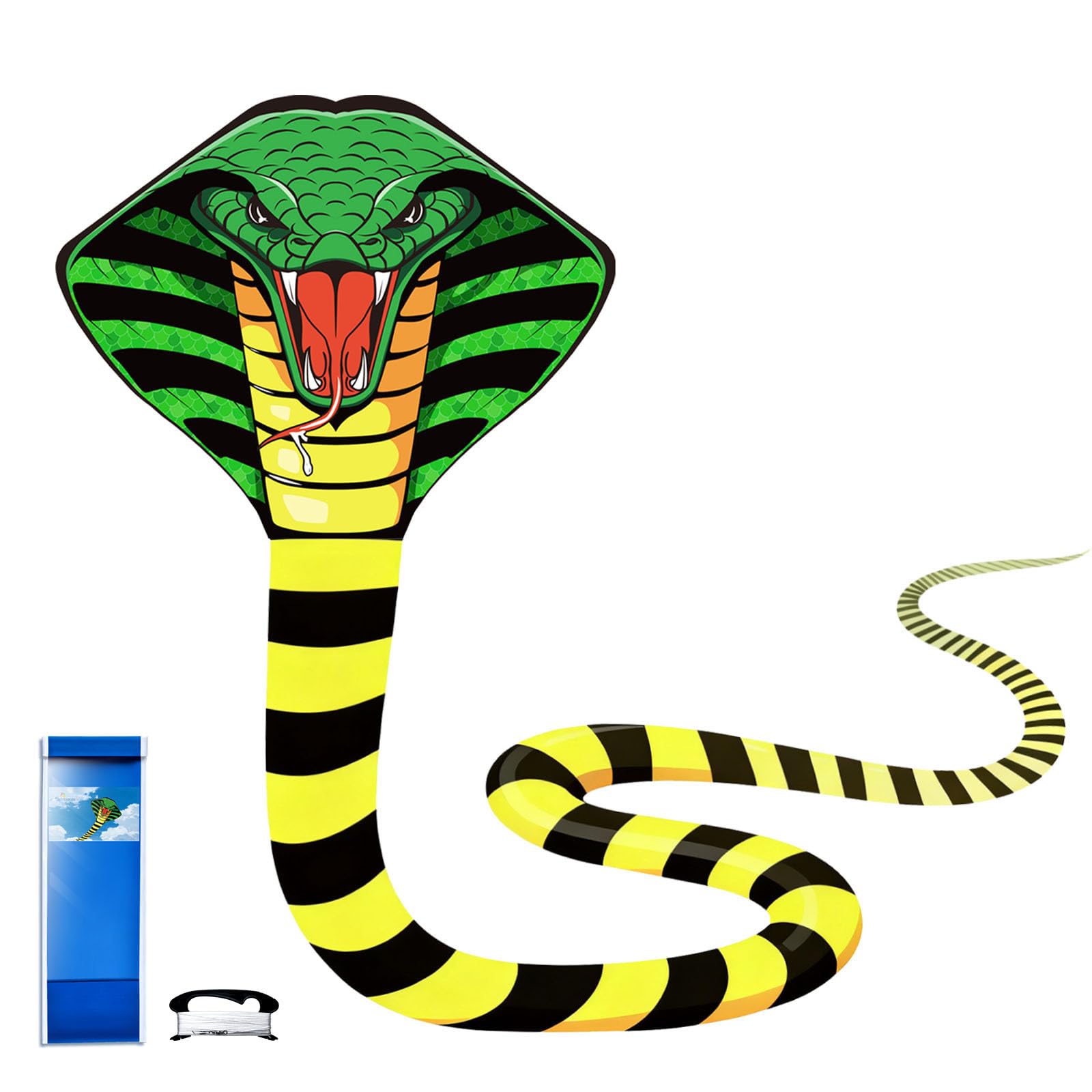 Simxkai Giant Cobra Kite Easy-Fly Serpent Design for Beginners Large Diamond
