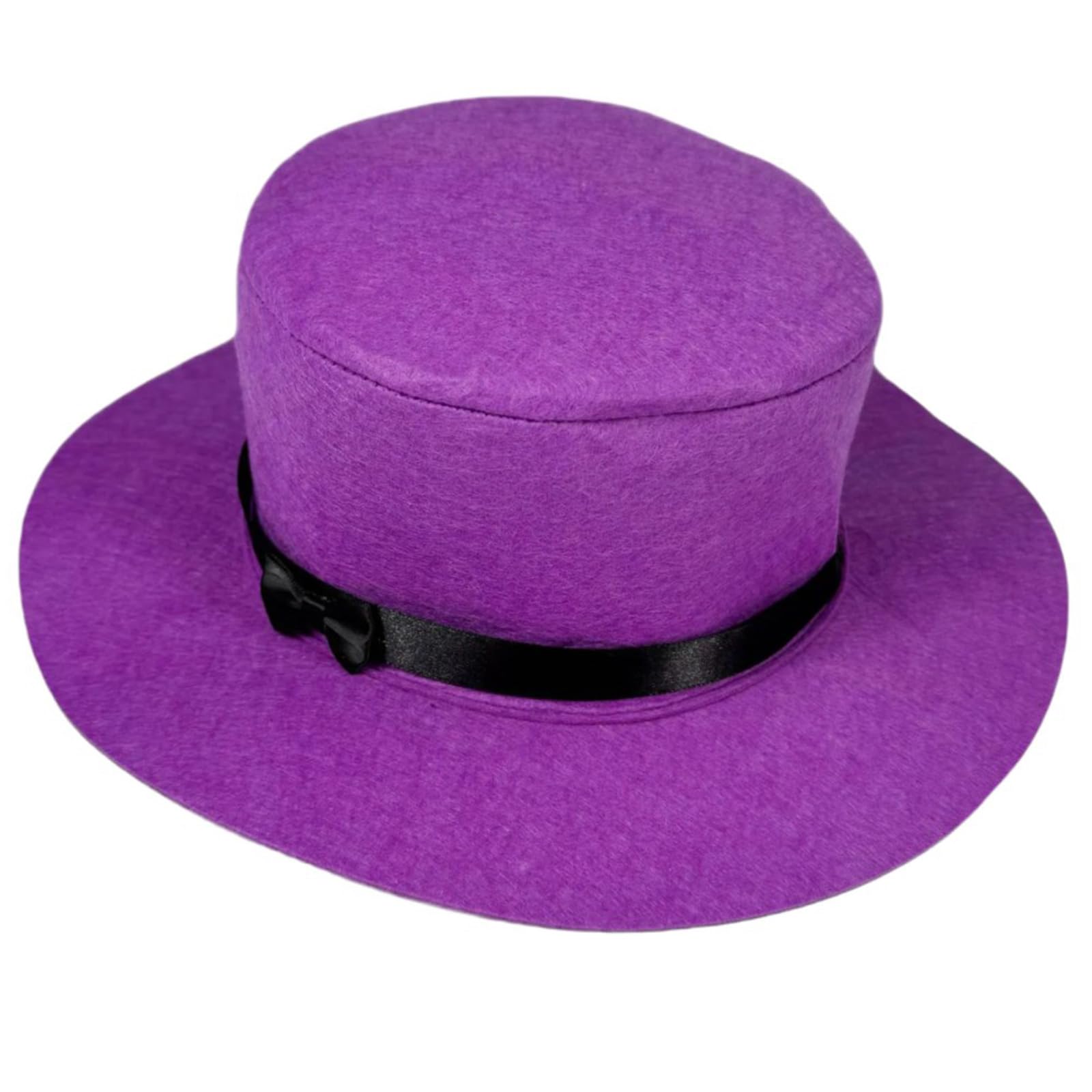 Elegant Pink and Purple Women\'s Hat Ladies Pink and Purple Wool Hat with Long Feather Accent  main image 2
