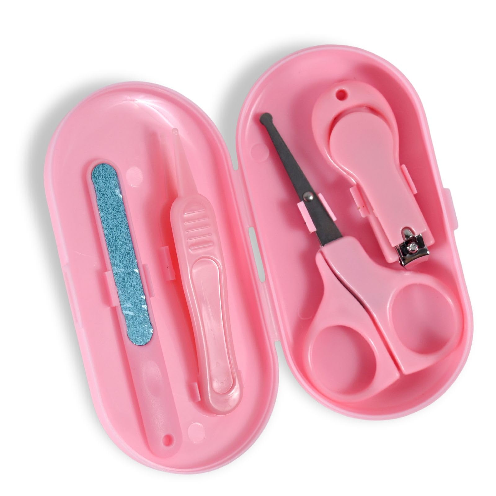 RM Toys Baby Nail Care Grooming Kit for Newborn & Kids, Pink Nail Clipper, Safety Scissors, Nail File & Cleaner Set with Travel Case-image-48