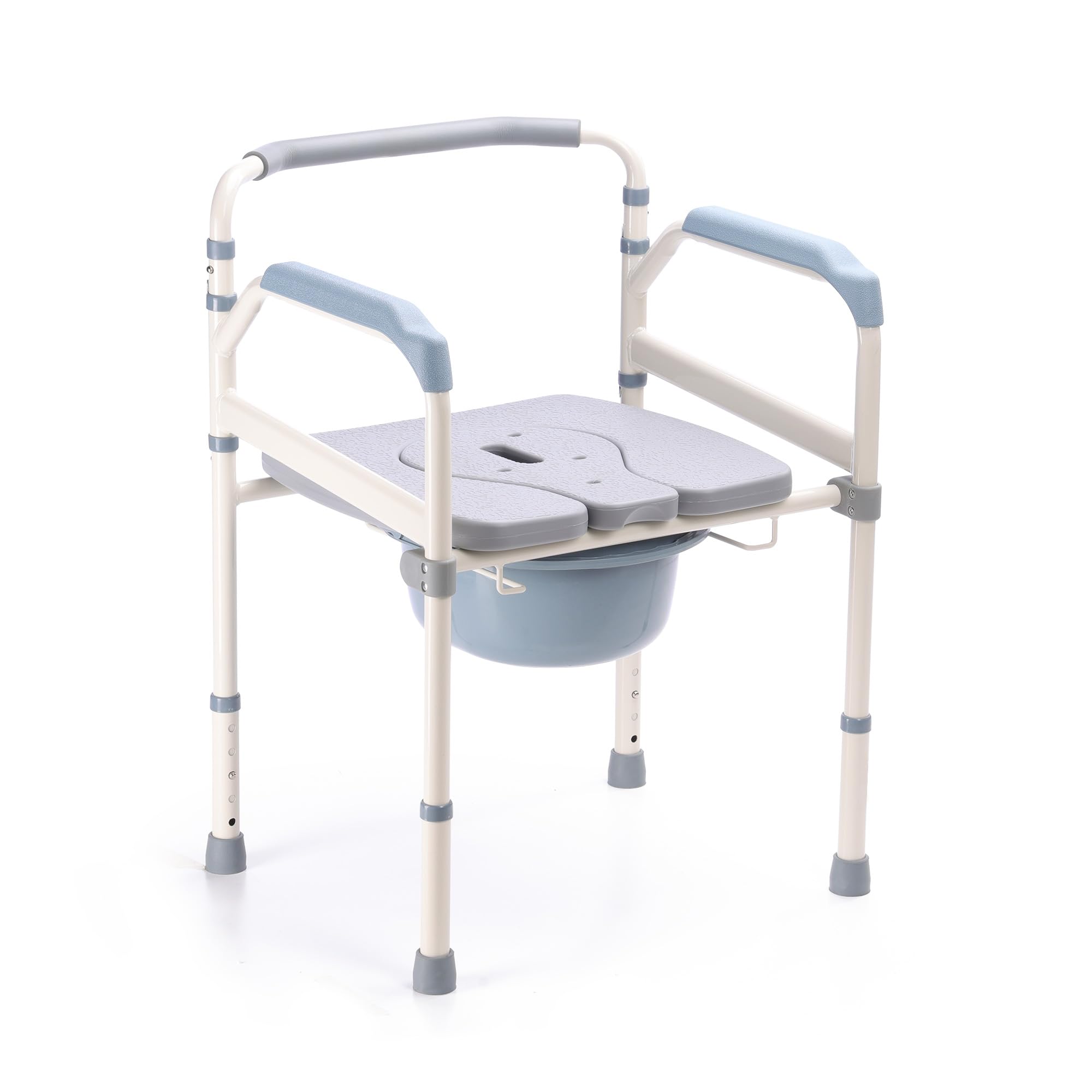 Frido Commode Chair | Height Adjustable Aluminium Bedside Toilet Chair with Removable Bucket | Portable Bathroom Aid for Elderly, Disabled & Surgery Recovery (100kg Capacity)-image-26