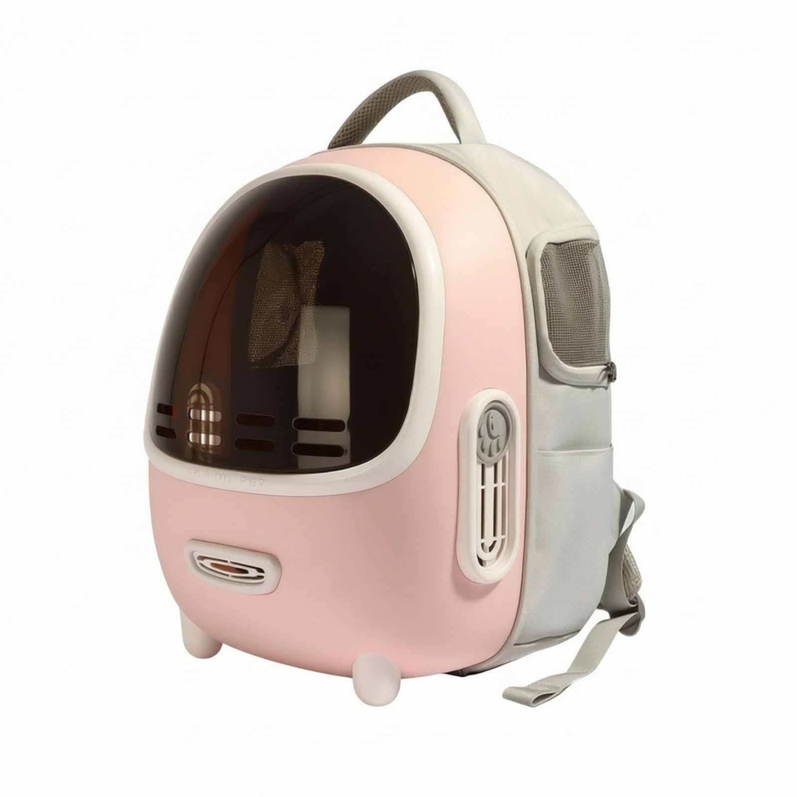 Zaino Trasportino per Animali Domestici Borsa Cestino Cuccia a Cupola Trasparente Struttura Solida con E Imbottitura in Spugna Adatto a Viaggi Brevi, Rosa