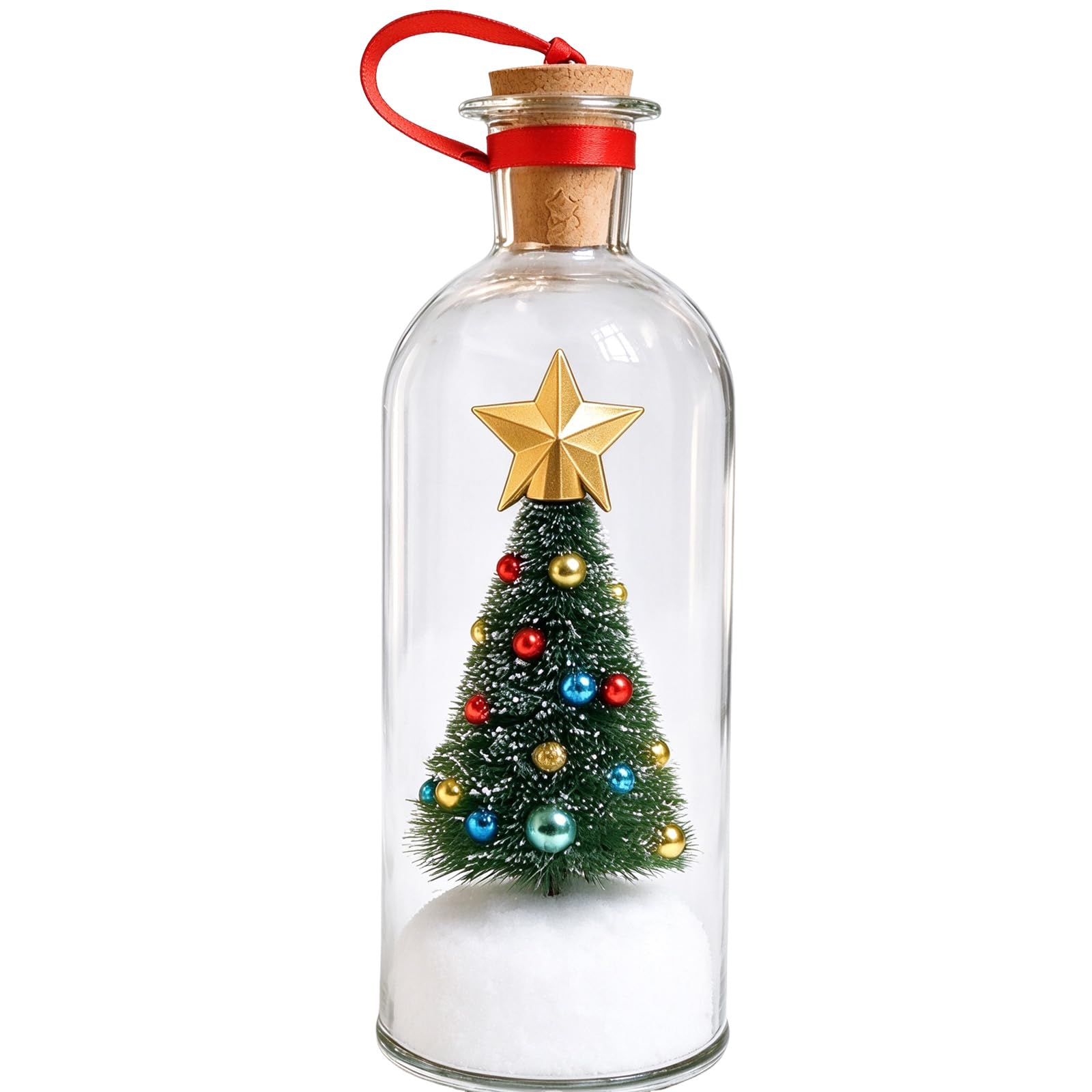 Recordable Christmas Tree Message In A Bottle, Green Snow Scene Ornament