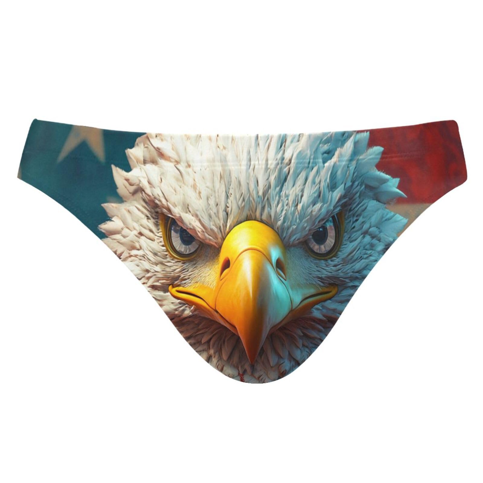 Men's American Bald Eagle 4th of July Independence Day Swim Briefs Bikini Swimsuit S 202c0169