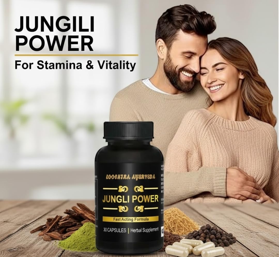 Jungli power Capsules | Men Linnग को लम्बा, मोटा। और हार्ड करने का तेल - Get you Nunuu* Like African for better Strength and Energy (Pack Of 30 Caps) — Amazon image 2