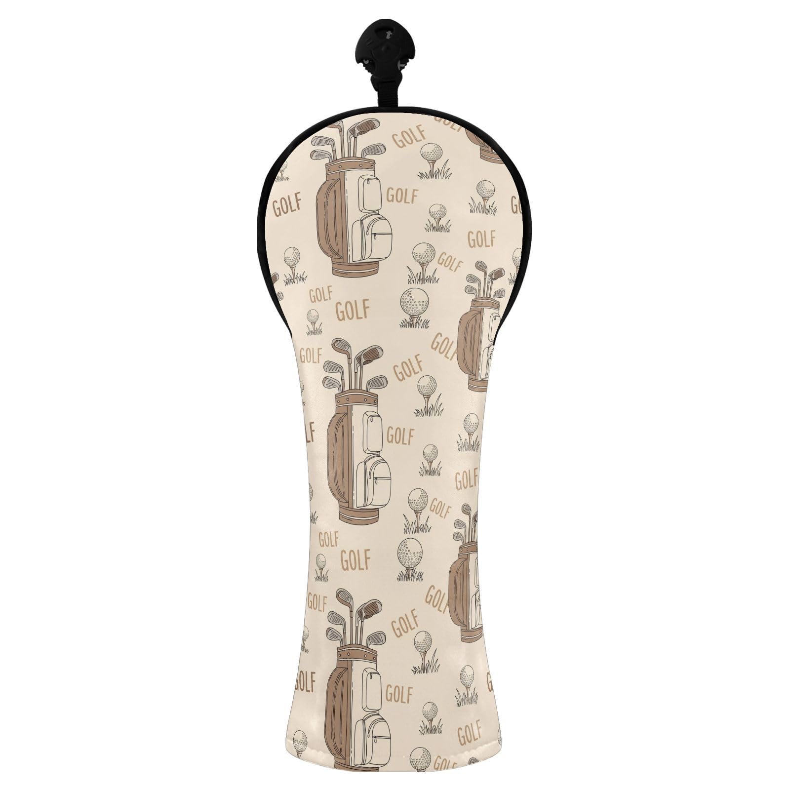 Golf Clubs Beige Pattern Golf Club Covers PU Leather Hybrid Headcovers for Women Men