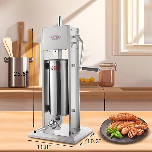 Miniatura 8 de Hakka - Embutidor de salchichas vertical de acero inoxidable de 2 velocidades de 2 velocidades