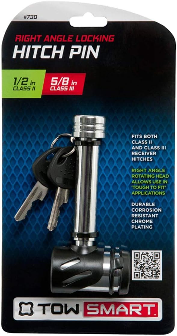 TowSmart #730 1/2" or 5/8" Right Angle Locking Hitch Pin