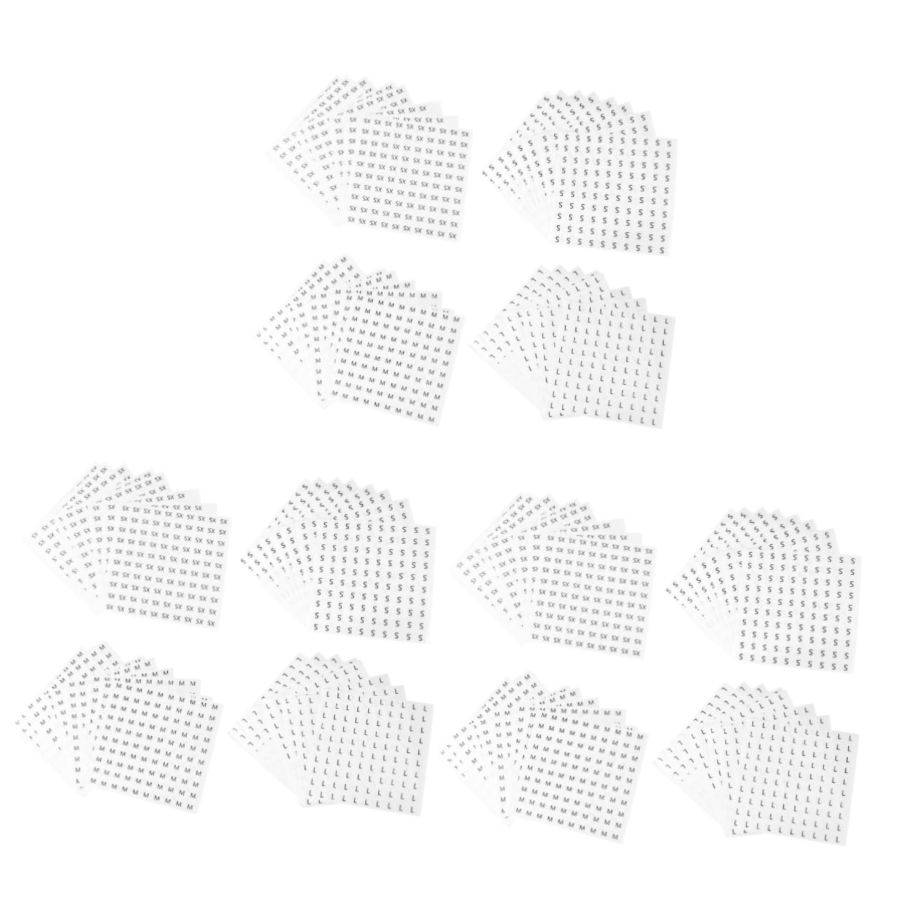 TEHAUX 3000pezzi Etichetta Per Taglia Abbigliamento Adesivi Rotondi Scritta Bianca Su Fondo Nero Xs s Perfetti Per Vestiti Scarpe e Cappelli