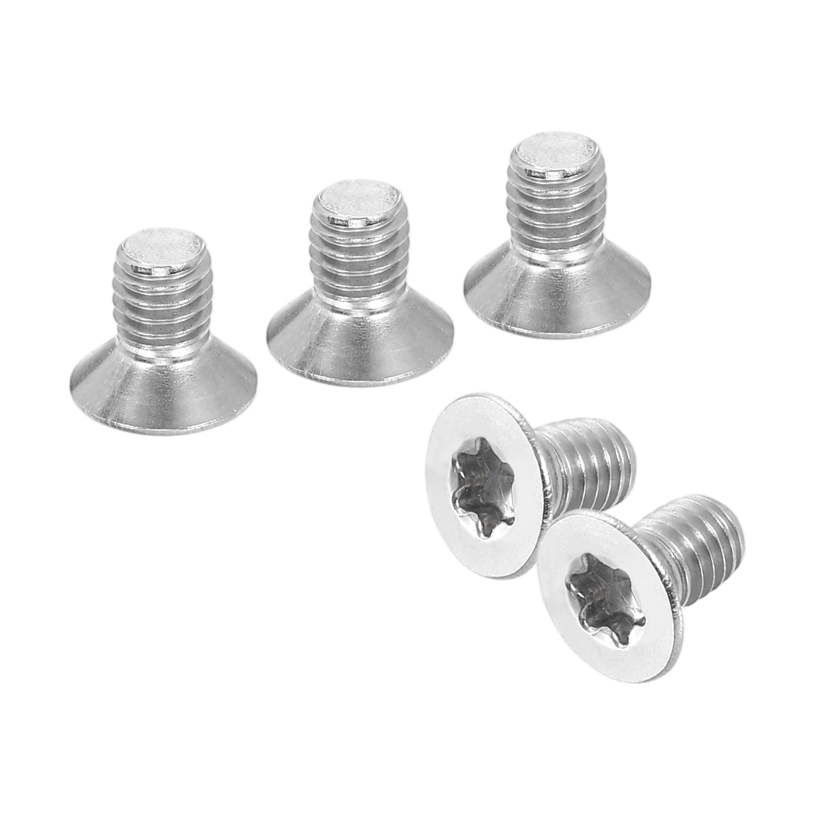 sourcing map M6-1 x 10mm Flat Head Torx Anti Theft Machine Screws, 25 Pcs 304 Stainless Steel, Torx Drive, Countersunk Head, Full Thread, Silver