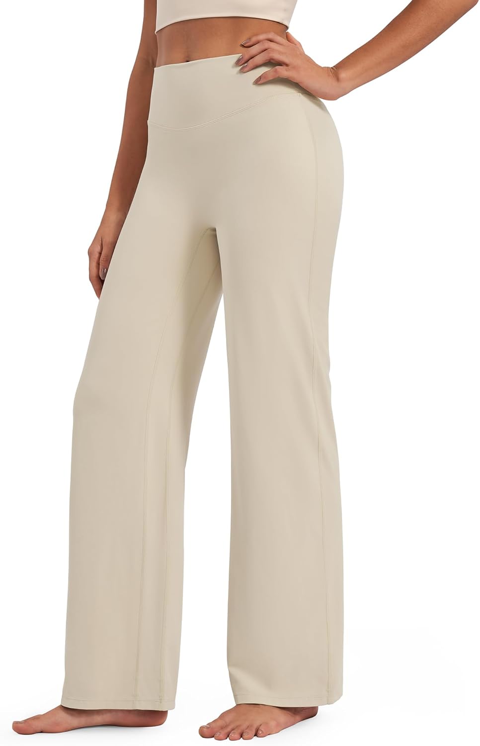 G4Free BareFeel No Front Seam Straight Leggings for Women High Waisted Wide Leg Yoga Pants 29"/31"/33" - Image 2