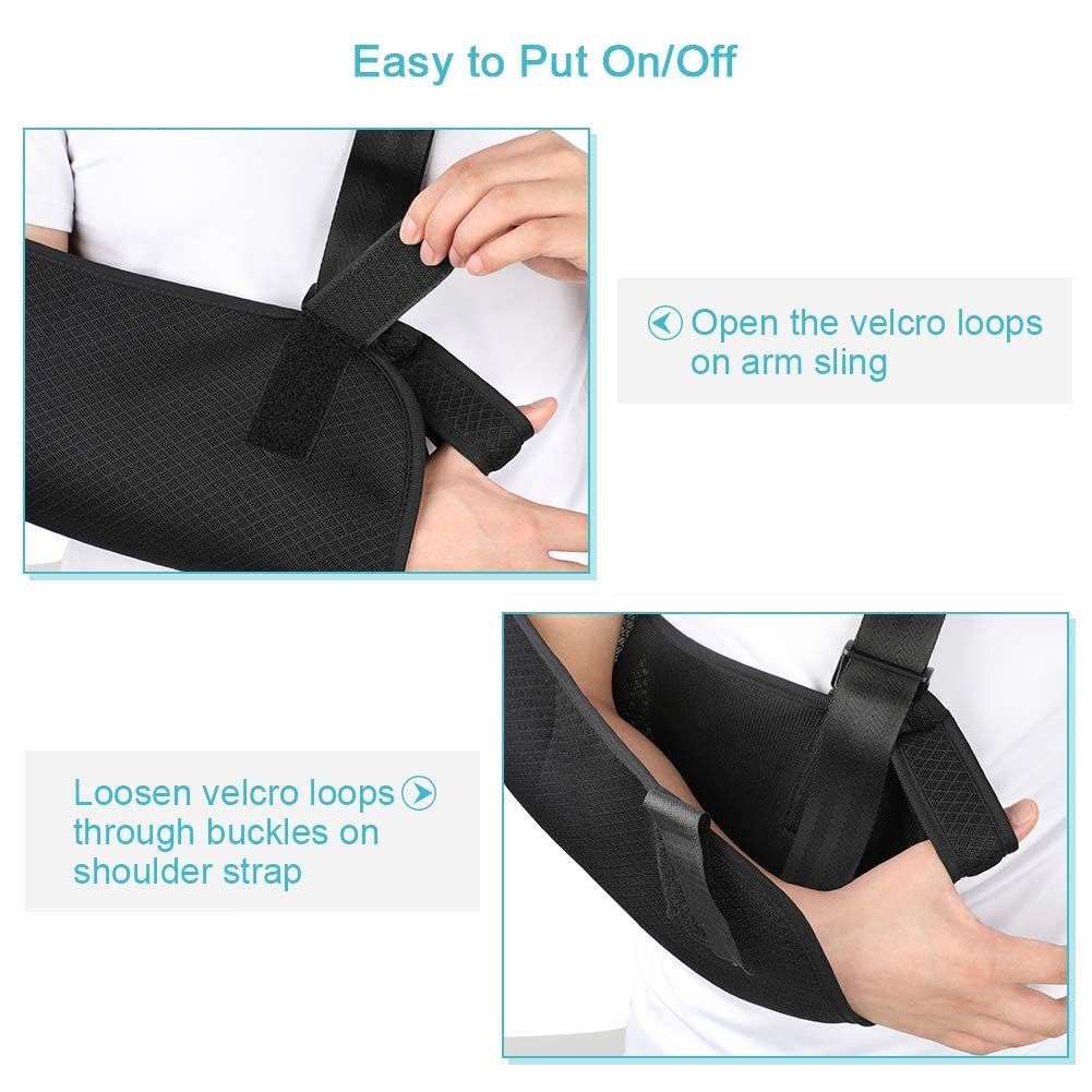 Kids Arm Sling for Shoulder Injury Breathable Mesh Rotator Cuff Sling Shoulder Immobilizer Stabilizer Adjustable Arm Support Brace Strap Fixation Belt for Dislocated Shoulders Broken Arm & Elbow - Image 3