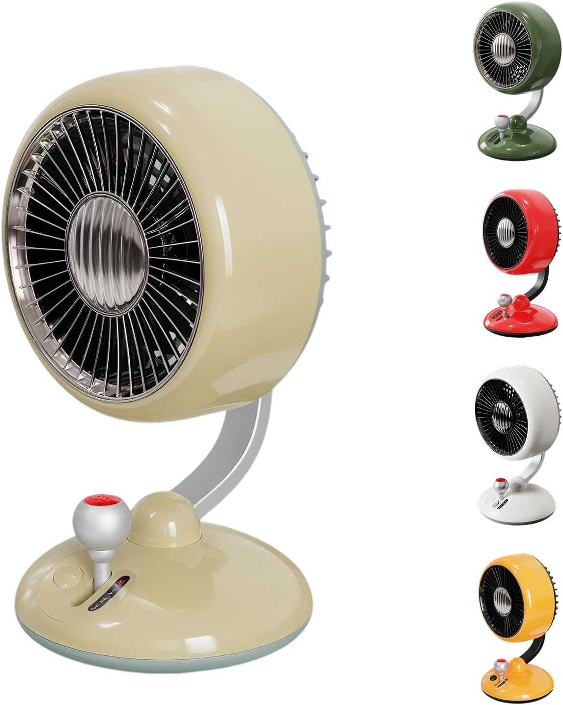 Desk Fan with Night Light, 9 Inch Air Circulator Fan with 3 Speed, 45° Tilt, 120° Oscillation, Quiet Table Fan for Bedroom, Office, Indoor, Camping Tent, RV, Outdoor (Yellow)