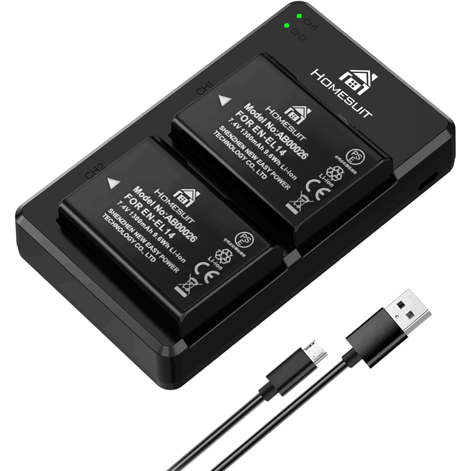 Amazon.co.jp: Hmoesuit EN-EL14 EN-EL14A 互換バッテリー 1300mAh 2個 