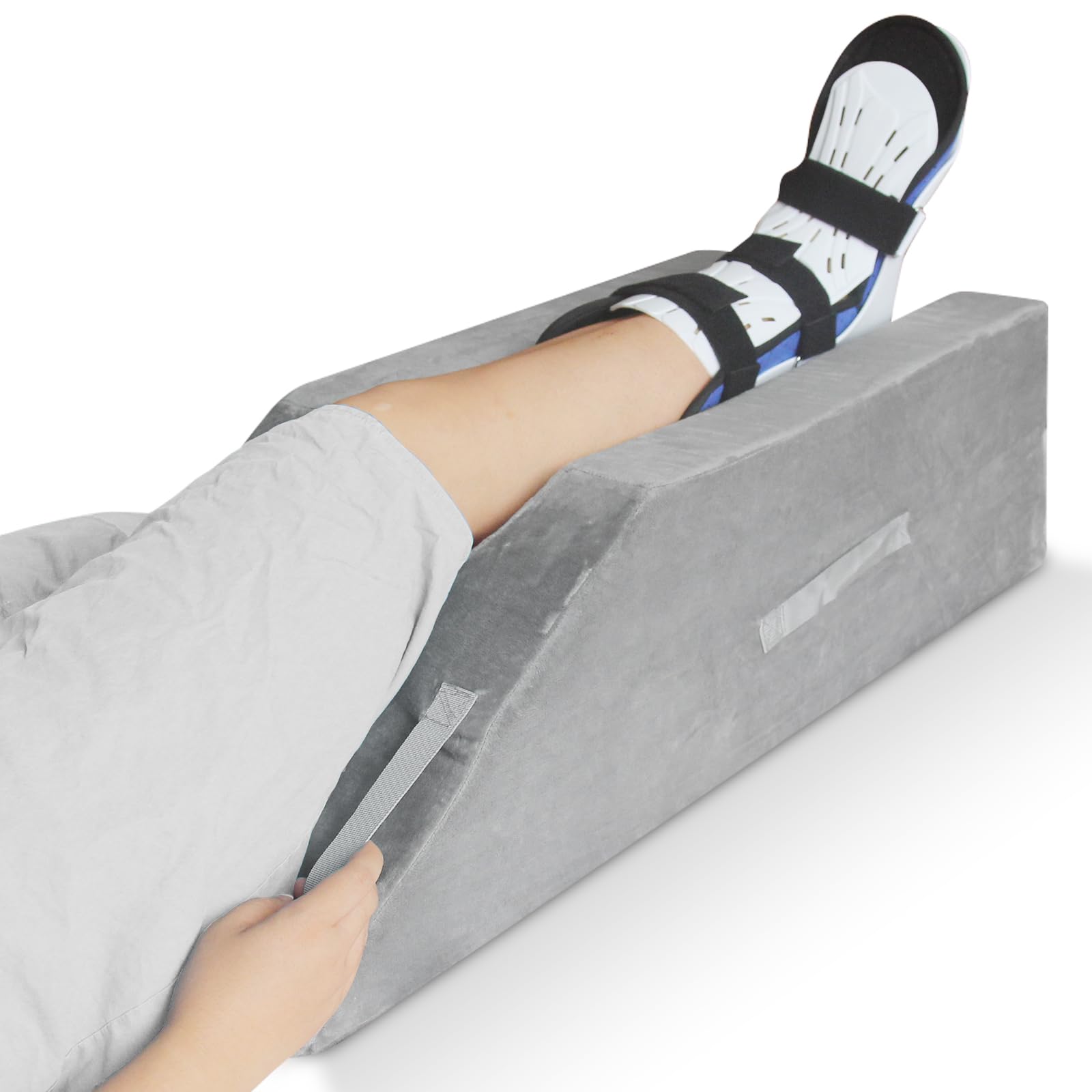 Leg Elevation Pillows for Swelling After Surgery, Wedge Pillow with Handles for Blood Circulation, Sleeping, Sciatica Knee Hip Ankles Pain Relief