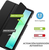 Vista 3 de MoKo Funda para Galaxy Tab A9+/A9 Plus de 11 pulgadas 2023, Funda Protectora Inteligente Delgada con Soporte y Carcasa Trasera Translúcida de PC