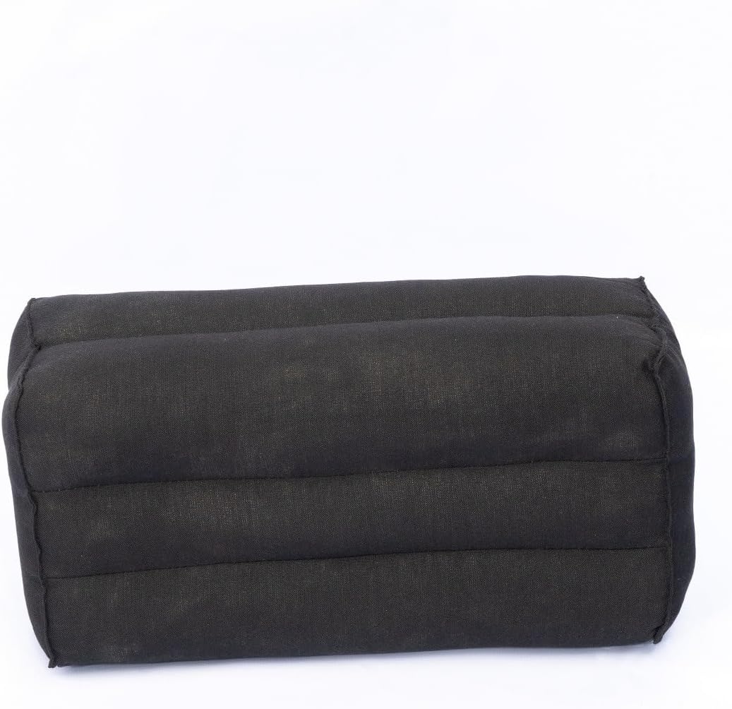 Christian Grey Rectangular Meditation Pillow - Yoga Bolster 14x7x5 in Filled Kapok Floor Cushion, Versatile for Restorative Yoga, Relaxation, Seat & Workouts, Yoga Practice, Yoga Block