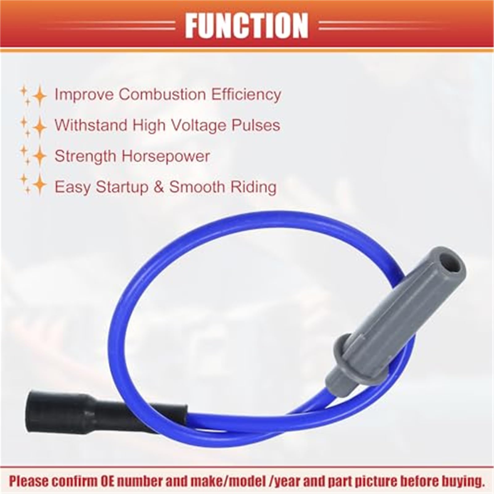 Cables de Bobina de Encendido para bujías de automóvil, 7 mm, para Chrysler Pacifica Town Country Voyager 3.3L 3.8L N.° 05019593AA Paquete de 6 Cables de Encendido