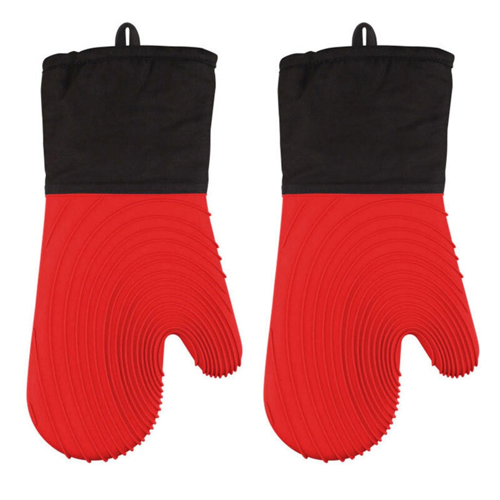 MRKU Guantes de Cocina para Hornear, Guantes de Silicona Flexibles, Juego para Utensilios de Cocina, Extra Largos, Profesionales y Resistentes al Calor.