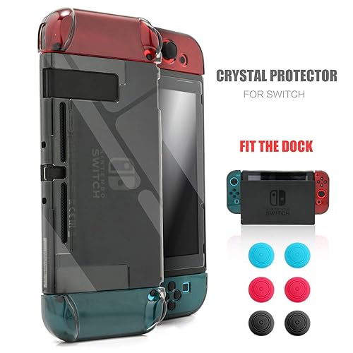 Miniatura 9 de Dockable Protective Case Kit for Nintendo Switch, Crystal Clear Protector for Nintendo Switch with a Tempered Glass Screen Protector and 6 Joy Stick
