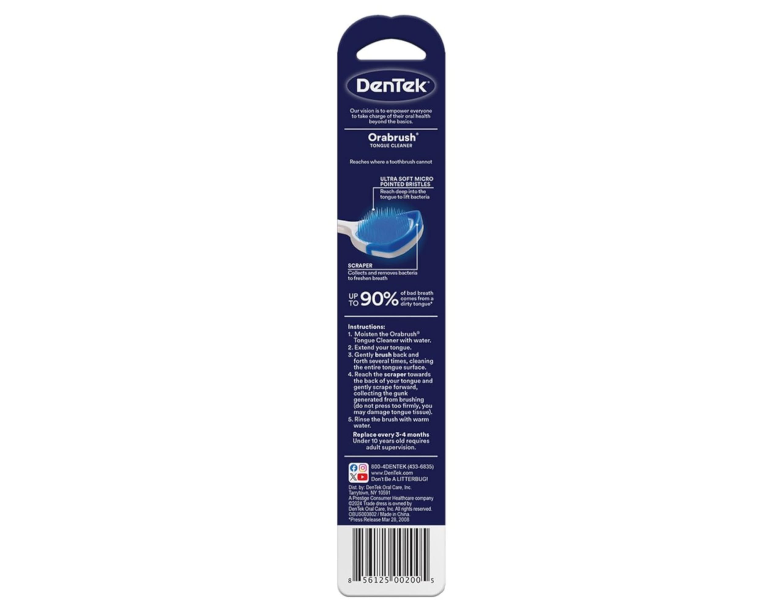 Orabrush Tongue Cleaner, 1 ct (Pack of 6)