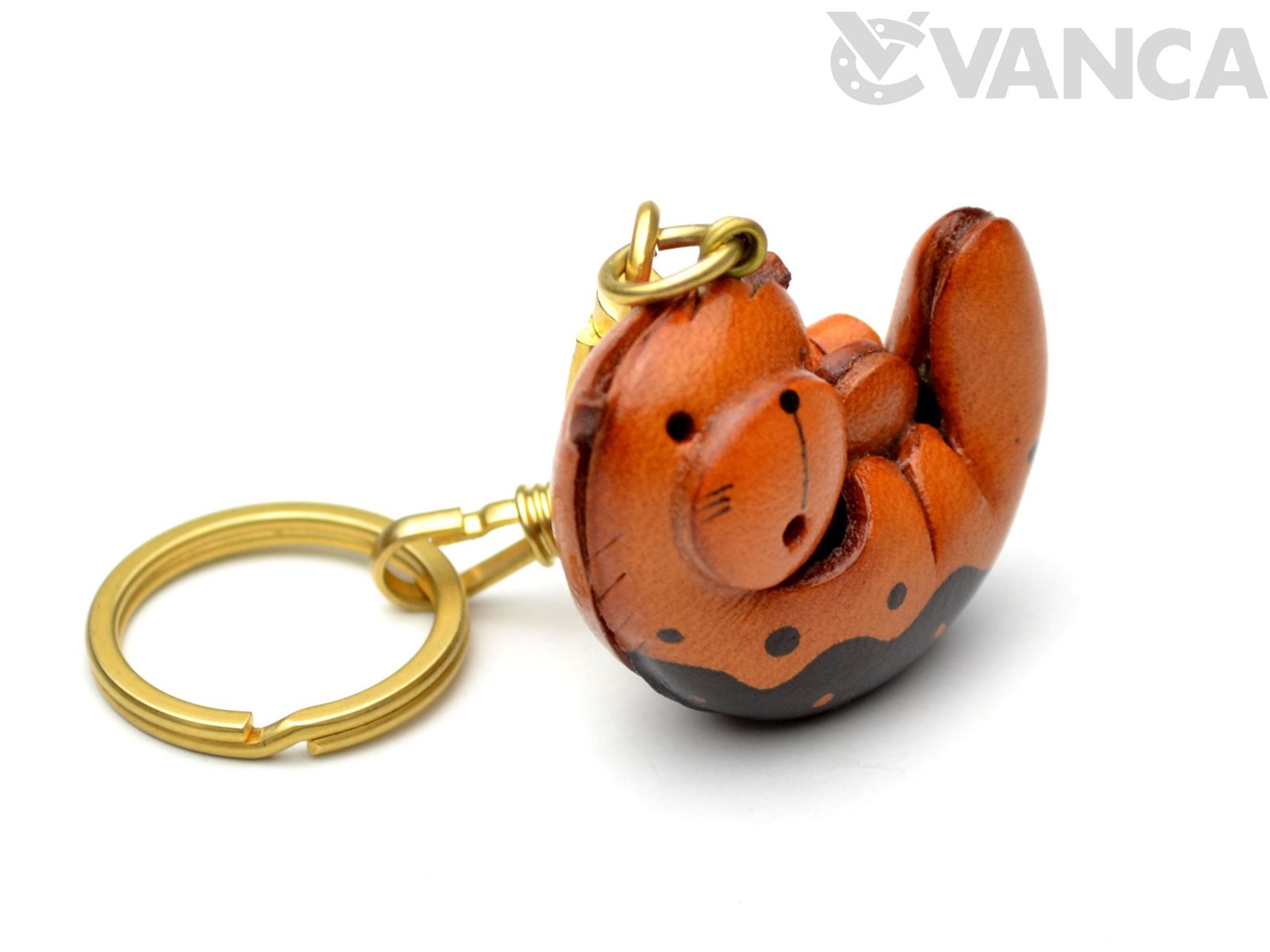 Sea-otter Leather Fish/Sea Animal KH Keychain VANCA CRAFT-Collectible keyring Made in Japan