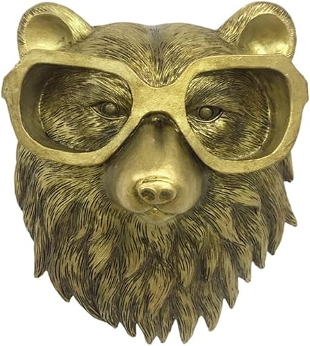 MAELSTROM Esculturas de pared de cabeza de animal, cabeza de animal de resina, decoración de pared única, cabeza de animal divertida, decoración de